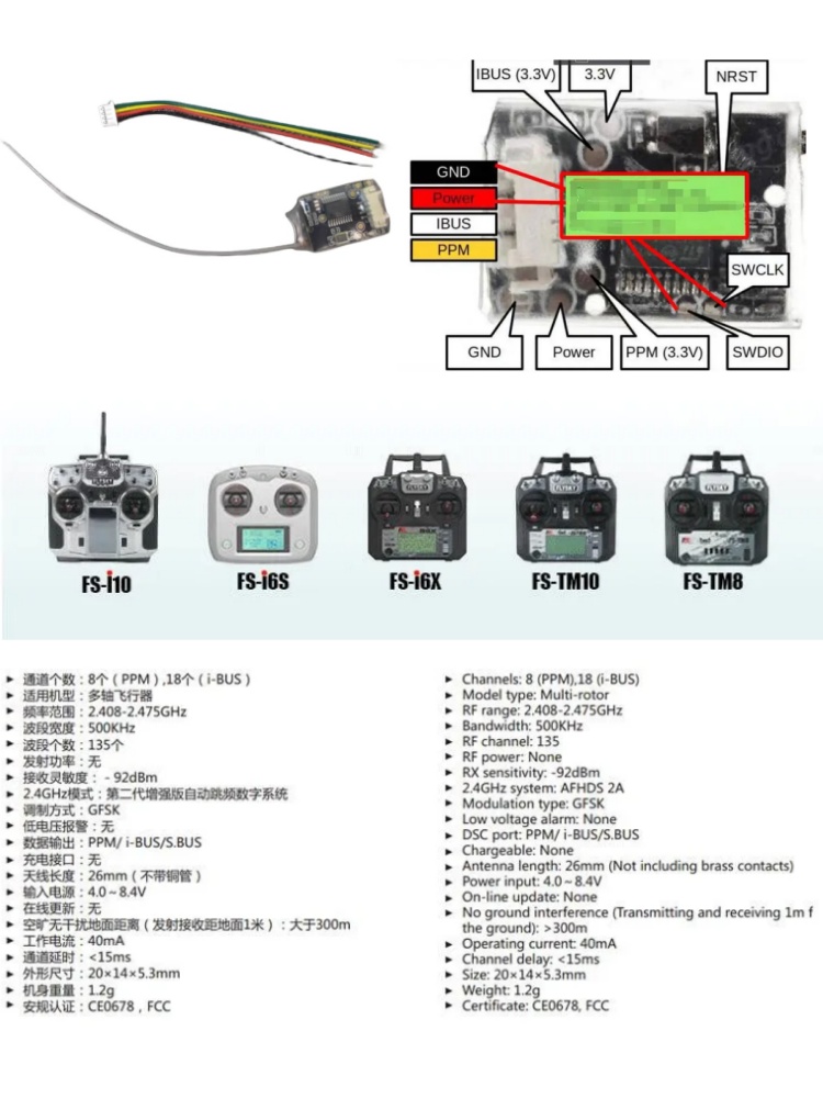 Receptor Mini Flysky FS-8A 8CH - Drone Rc Car reseña y precio