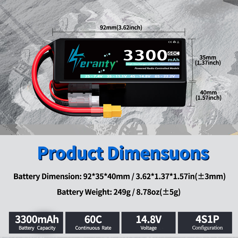 Batería Lipo TERANTY 4S 3300mA - Drone Rc1 reseña y precio