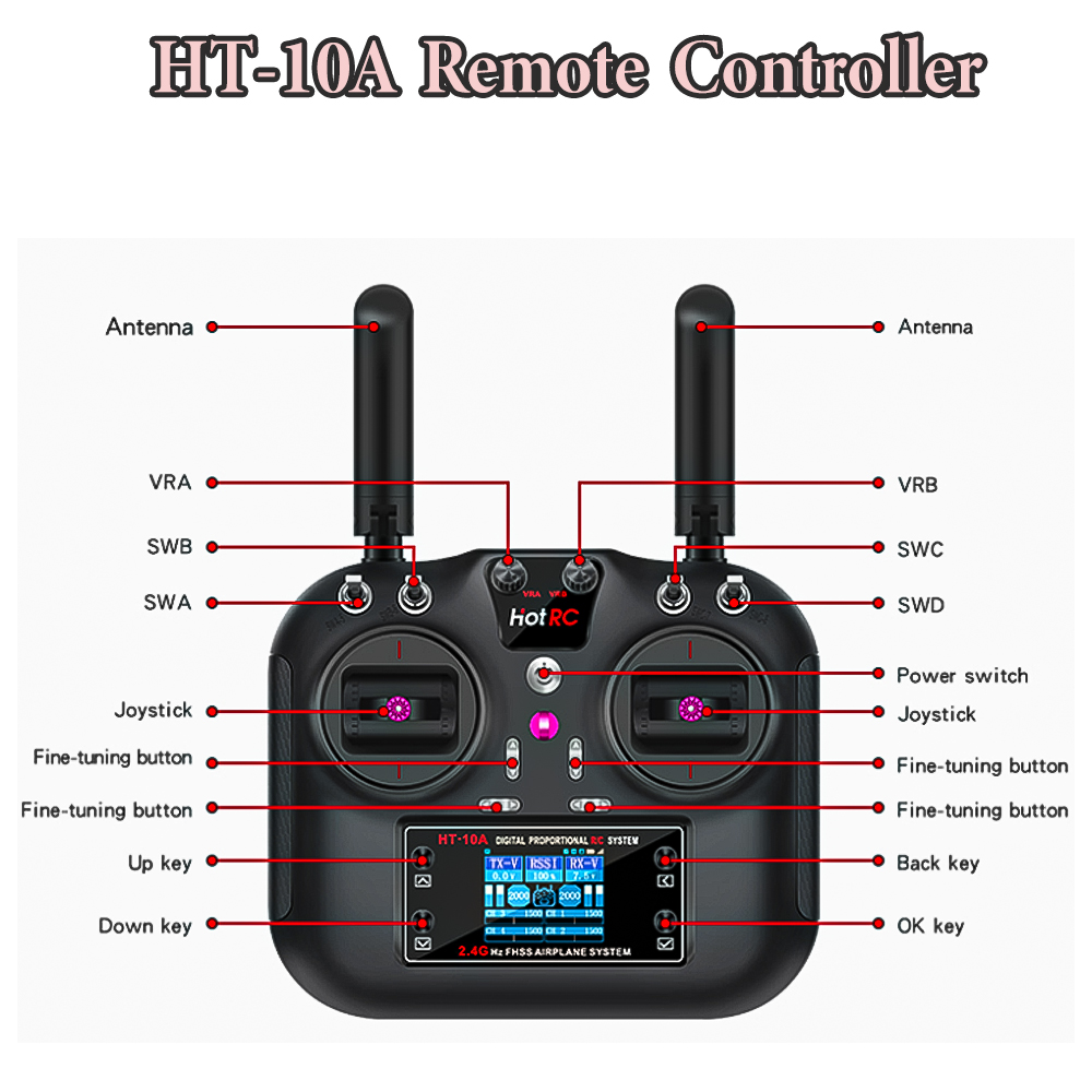 Transmisor Hotrc HT-10A 2.4G 1 - Drone Rc Car reseña y precio
