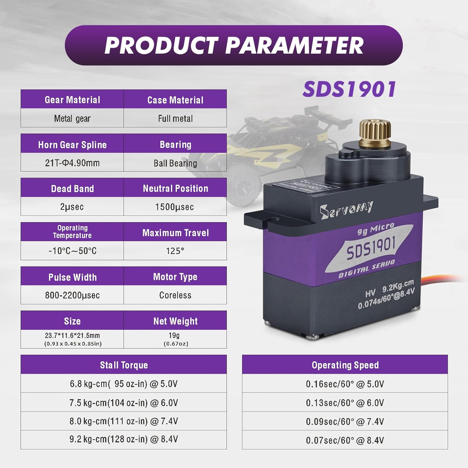 SERVOMY-SDS1901 Digital 9G Mic - Drone Rc Car reseña y precio
