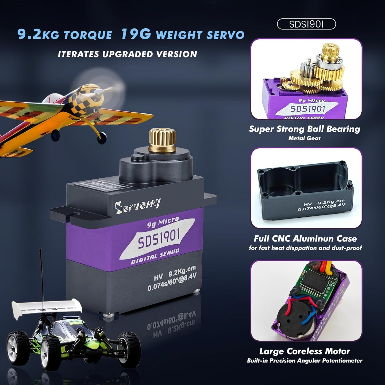 SERVOMY-SDS1901 Digital 9G Mic - Drone Rc Car reseña y precio